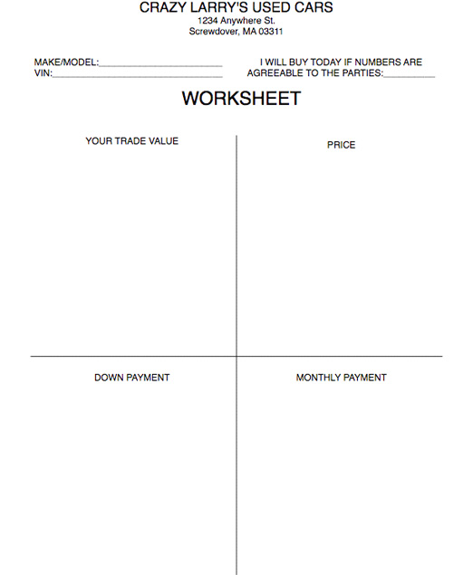 Car Dealer Negotiation Trick: The 4 Square Method